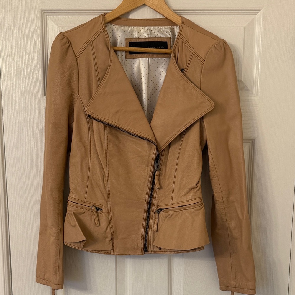 Zara Camel Leather Jacket